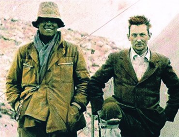 Sandy Irvine and George Leigh-Mallory at Everest base camp