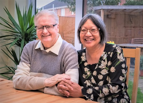 Ken with his wife, Jackie, at their home