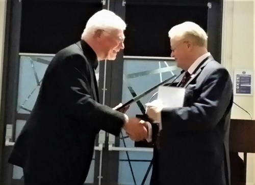 Ken being awarded his Fellowship from Liverpool Hope University